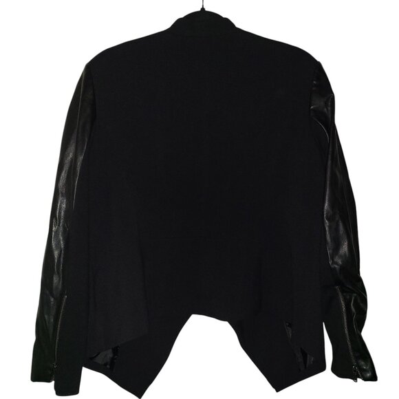 WORTHINGTON | Two-Tone Black Faux Leather Business Casual Blazer - Picture 3 of 12